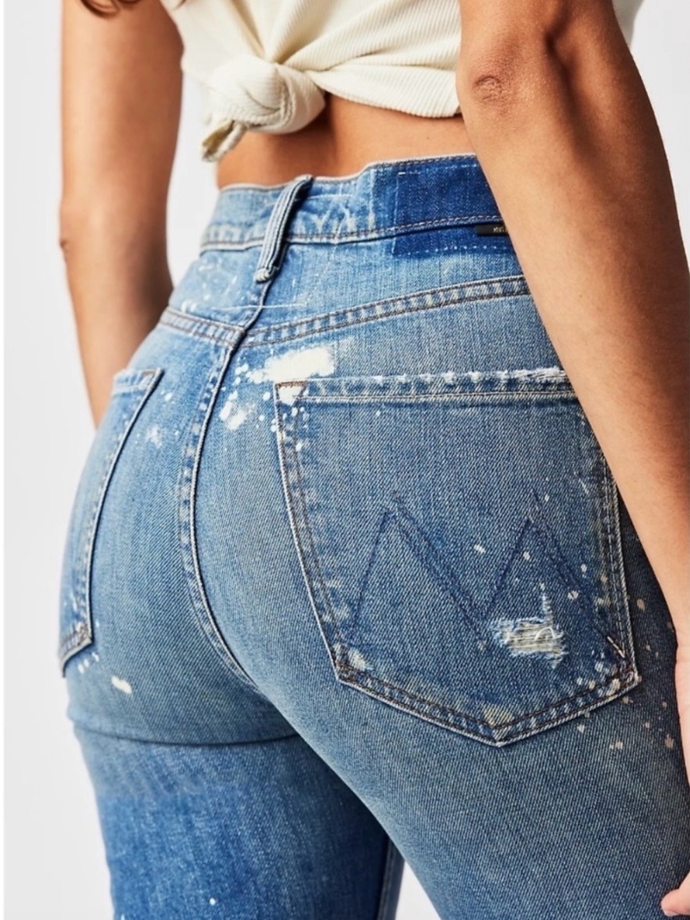 Mother Superior High-Waisted Rider Jeans In Lol Wash Ankle Size 24 Distressed